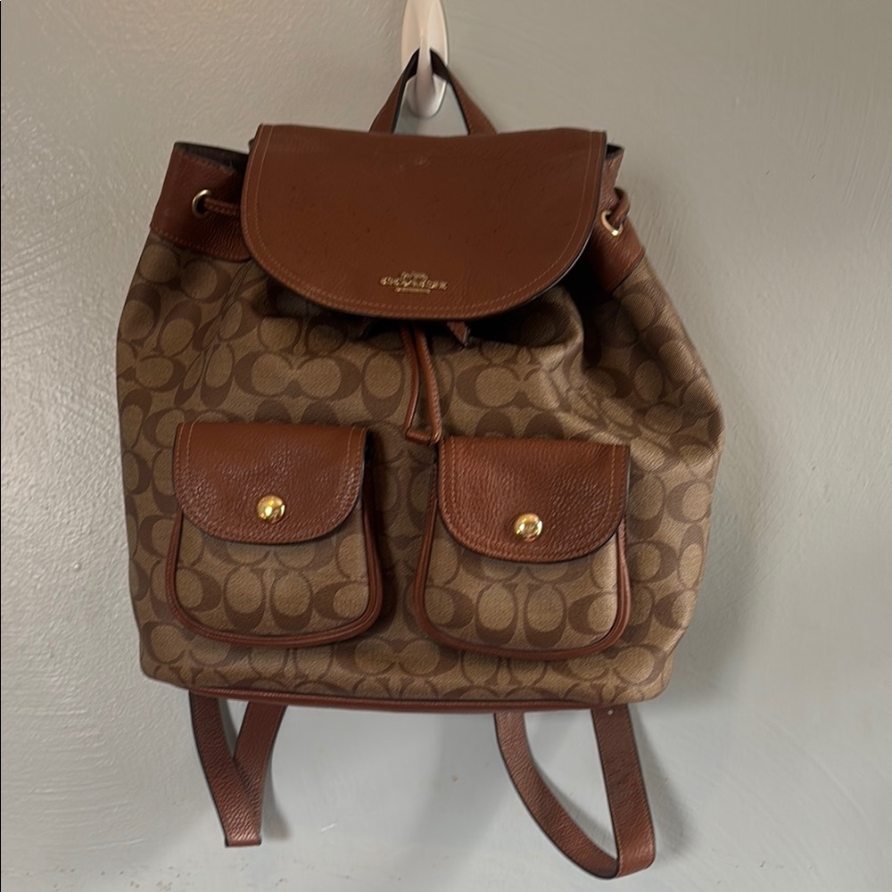 Coach Brown Monogram Backpack